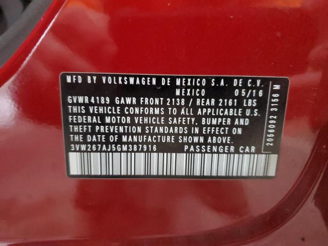 2016 VOLKSWAGEN JETTA S #3304769940