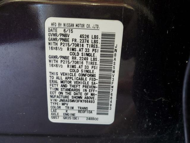 2015 NISSAN ROGUE SELE #3292374263