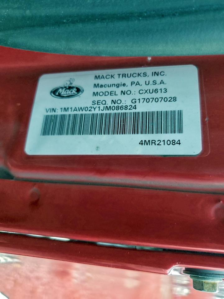 Lot #3304518463 2018 MACK 600 CXU600
