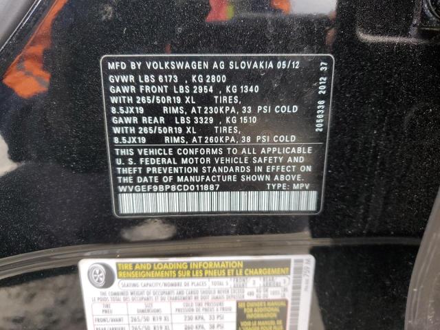 2012 VOLKSWAGEN TOUAREG V6 #3297145504