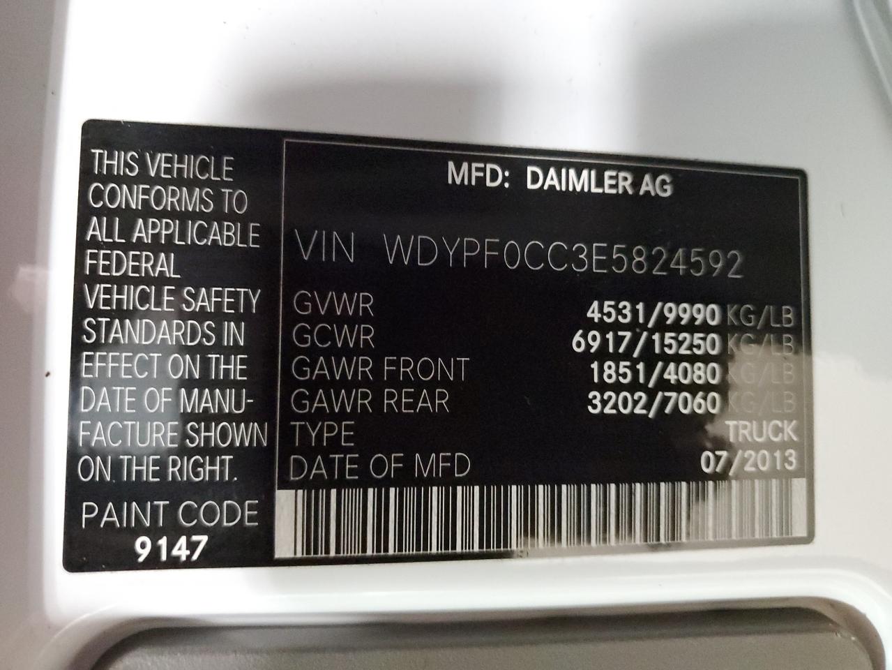 Lot #3280402317 2014 FREIGHTLINER SPRINTER 3