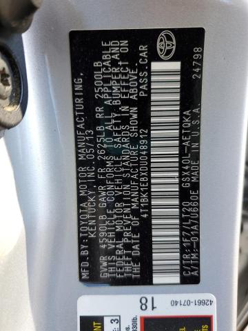 2013 TOYOTA AVALON BAS #3318863912