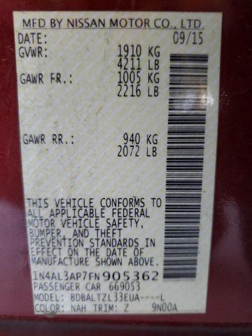 2015 NISSAN ALTIMA 2.5 #3303743417