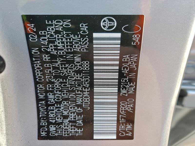 2024 TOYOTA COROLLA LE #3305370331