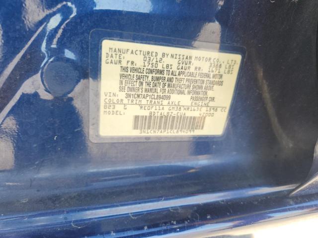 2012 NISSAN VERSA S #3302688005