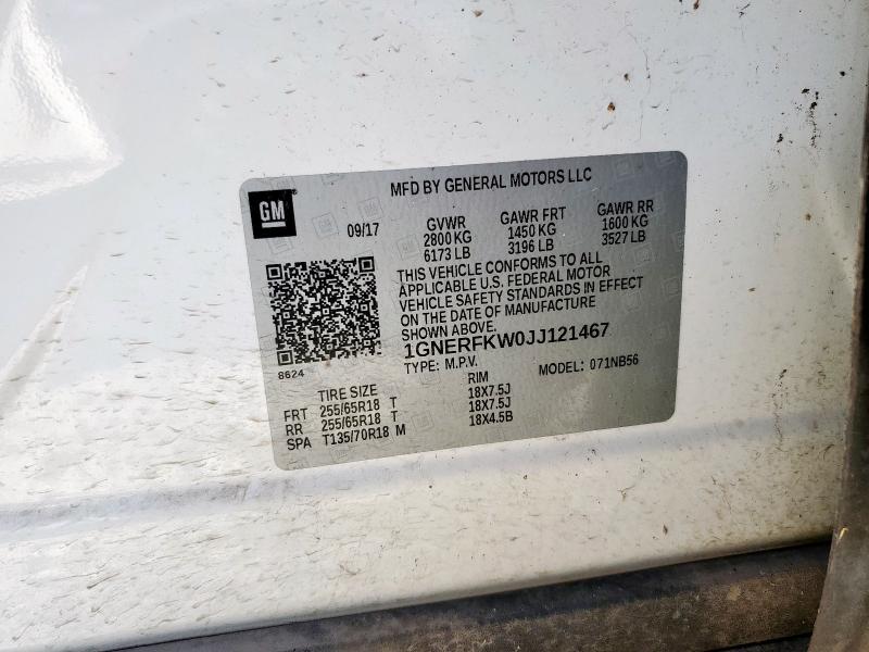 2018 CHEVROLET TRAVERSE L 1GNERFKW0JJ121467