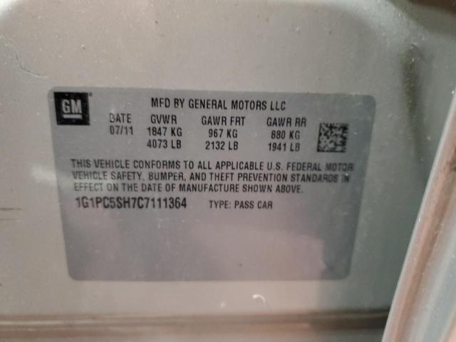 2012 CHEVROLET CRUZE - 1G1PC5SH7C7111364