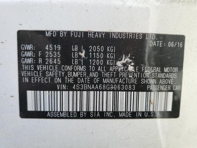 2016 SUBARU LEGACY 2.5 - 4S3BNAA68G3063083