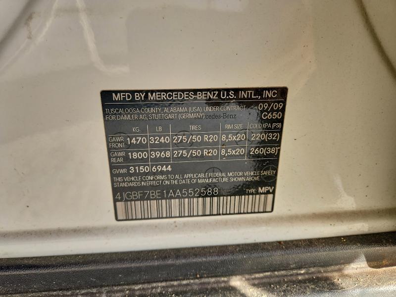 2010 MERCEDES-BENZ GL 450 4MA #3310583042