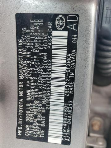 2016 TOYOTA COROLLA L #3292426596