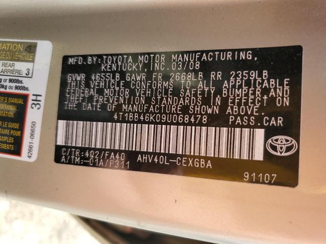 2009 TOYOTA CAMRY HYBR #3301835354