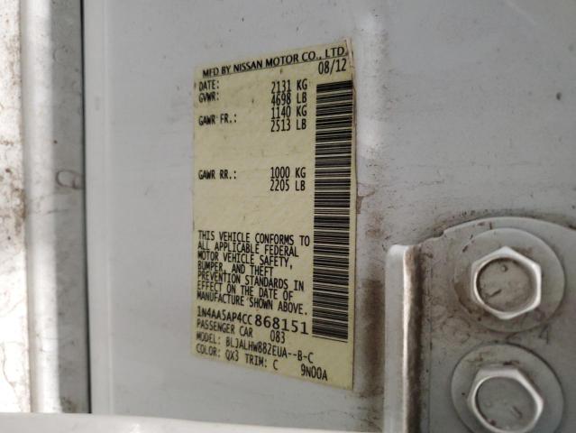 2012 NISSAN MAXIMA S - 1N4AA5AP4CC868151