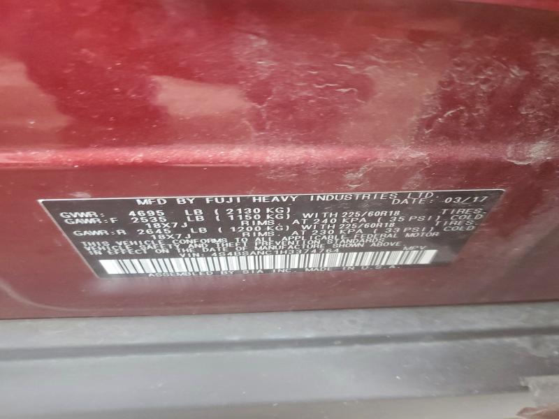 2017 SUBARU OUTBACK 2. #3309061154