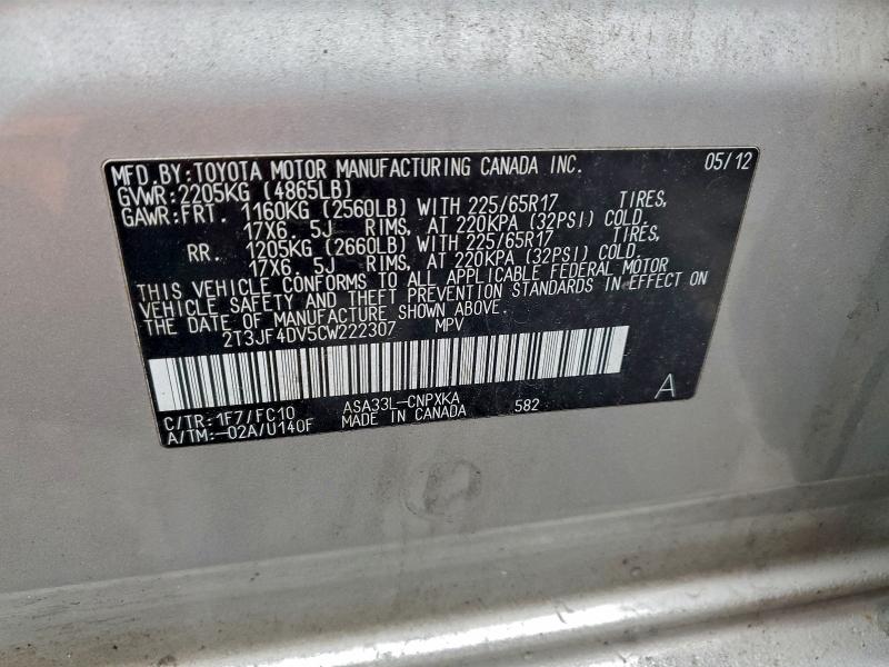 2012 TOYOTA RAV4 #3312446617