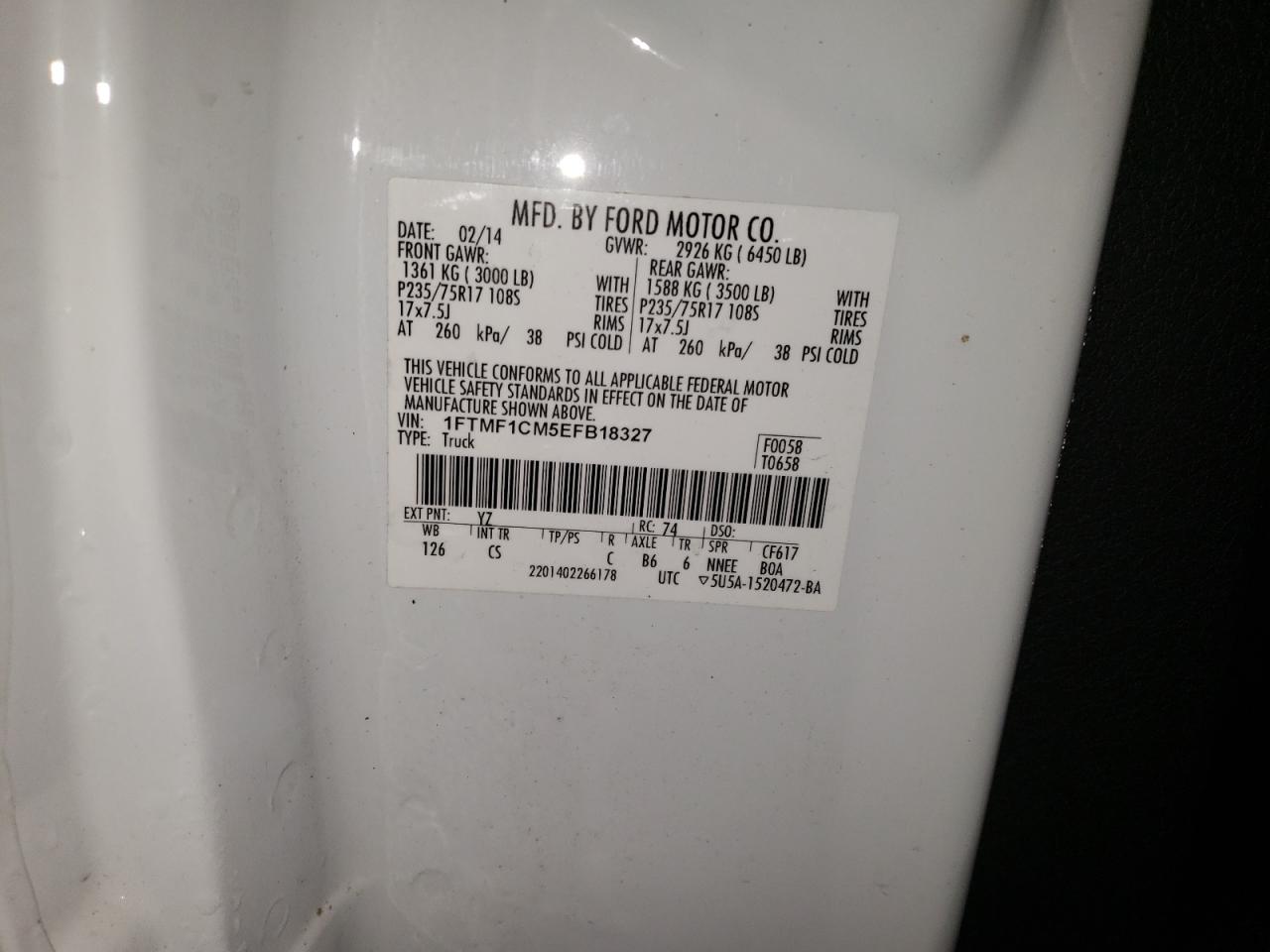 Lot #3285930562 2014 FORD F150