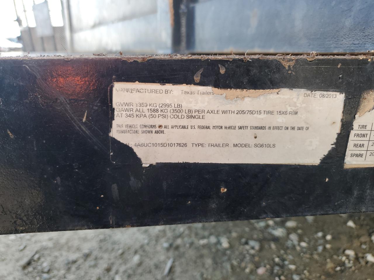 Lot #3309218616 2013 TEXAS TRAILER