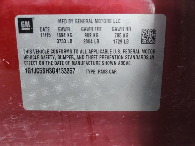 2016 CHEVROLET SONIC LT #3290640772