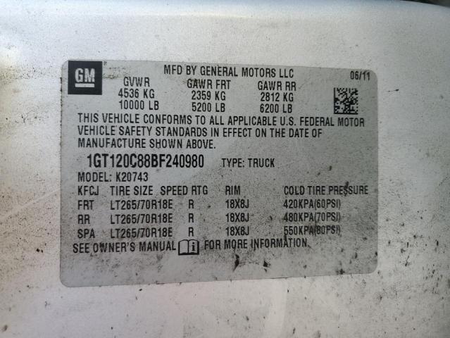 2011 GMC SIERRA K25 - 1GT120C88BF240980