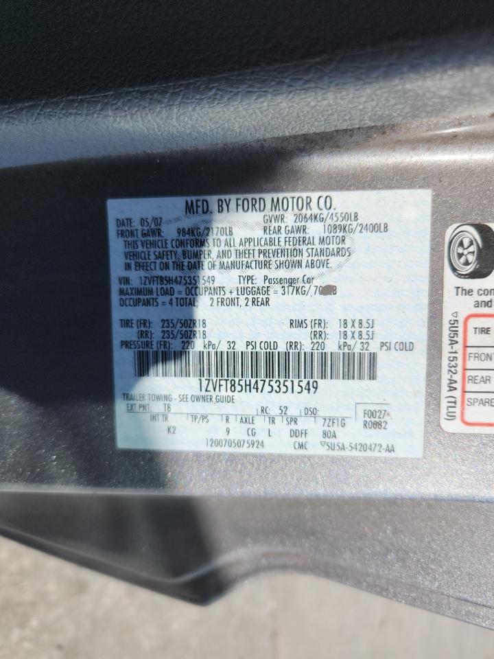 Lot #3298072165 2007 FORD MUSTANG GT