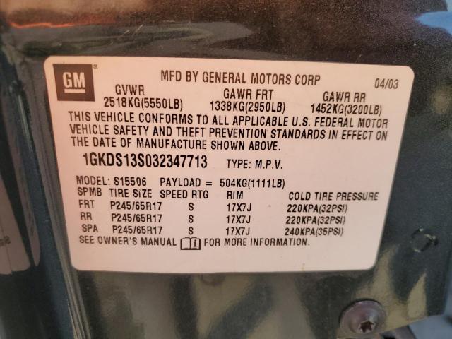 2003 GMC ENVOY #3302824981