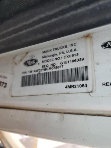 2016 MACK CXU613 #3293364435