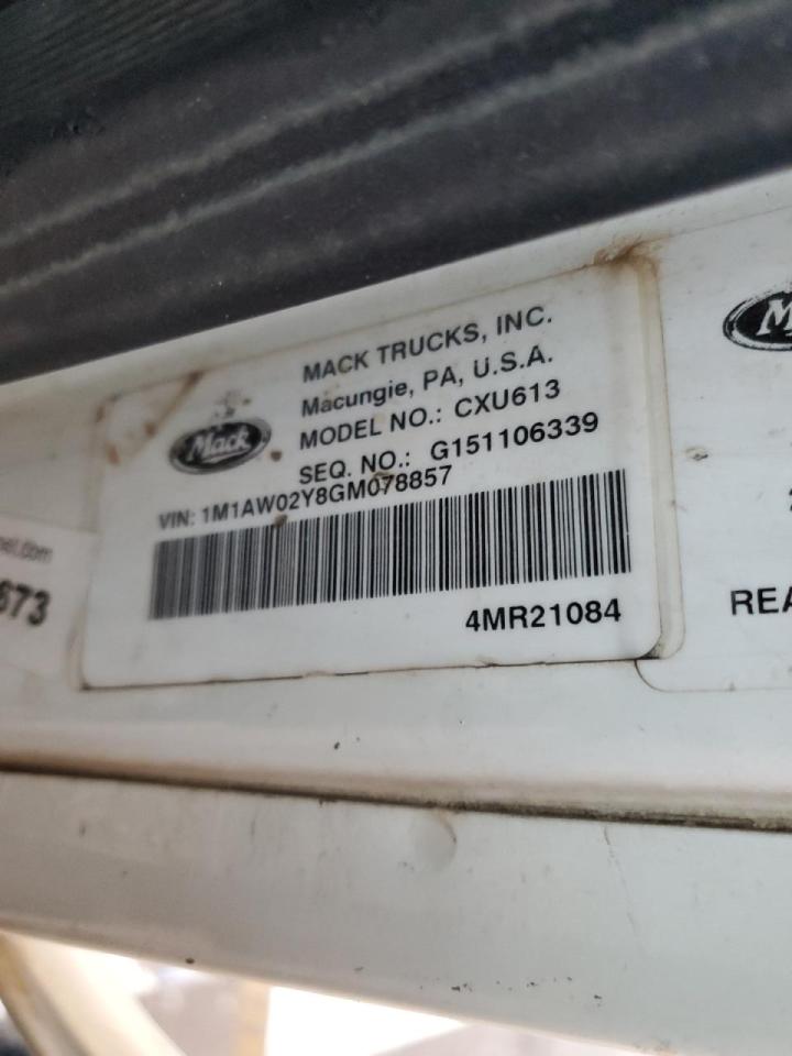 Lot #3293364435 2016 MACK CXU613