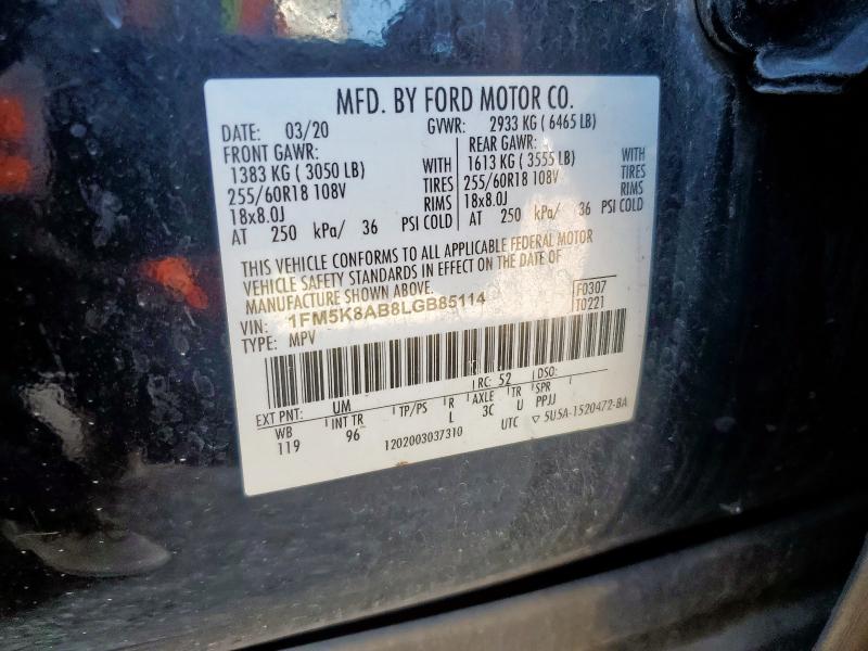 2020 FORD EXPLORER P #3292342264