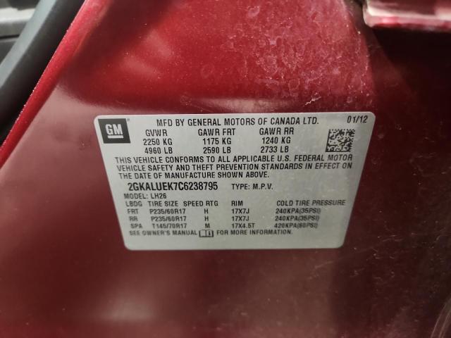 2012 GMC TERRAIN SL - 2GKALUEK7C6238795