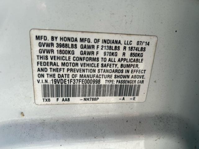 2015 ACURA ILX 20 19VDE1F37FE000998