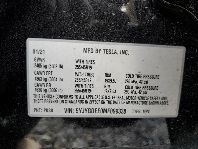 2021 TESLA MODEL Y #3304709907