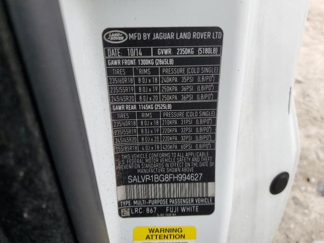 2015 LAND ROVER RANGE ROVE #3284590326