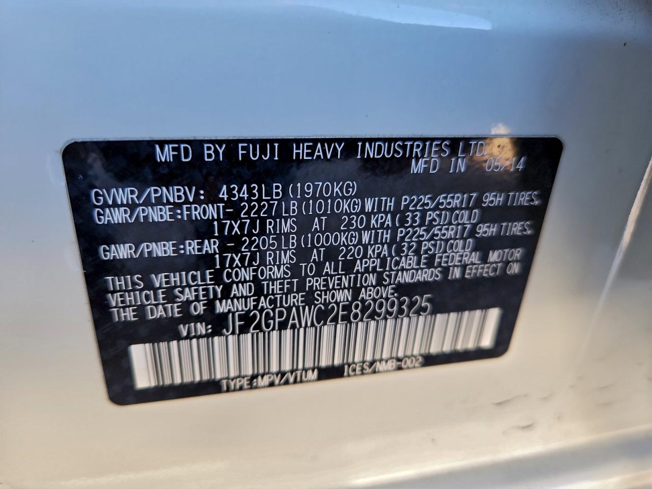 SUBARU XV 2.0 PREMIUM