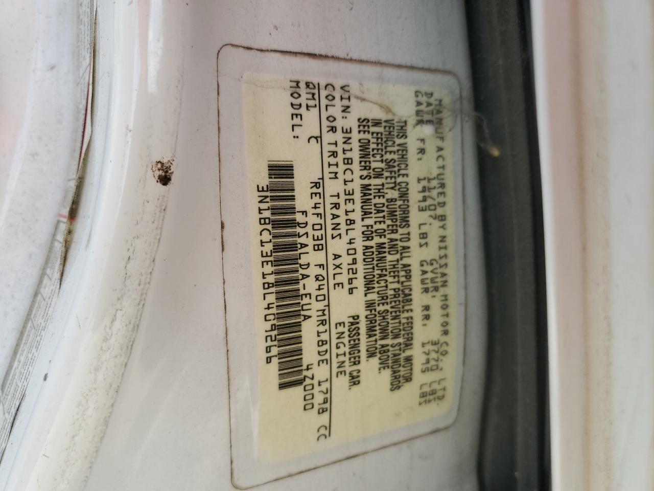 Lot #3286412727 2008 NISSAN VERSA S