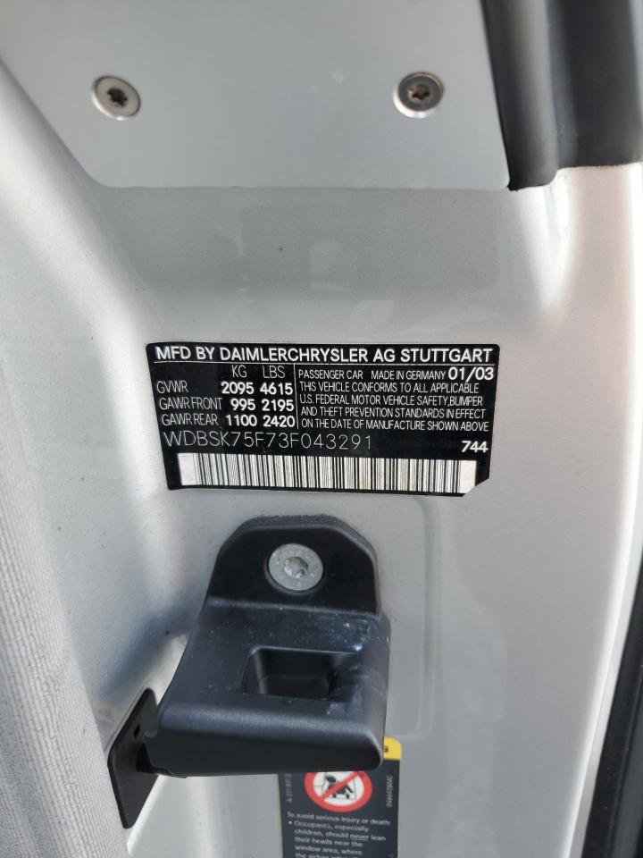 Lot #3293383438 2003 MERCEDES-BENZ SL 500R