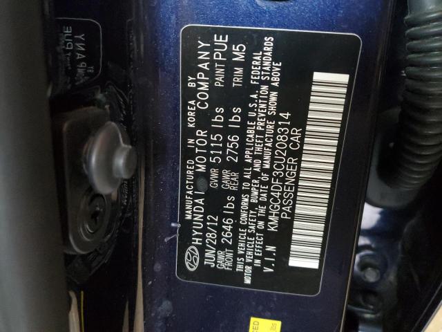 2012 HYUNDAI GENESIS 4. #3291236964