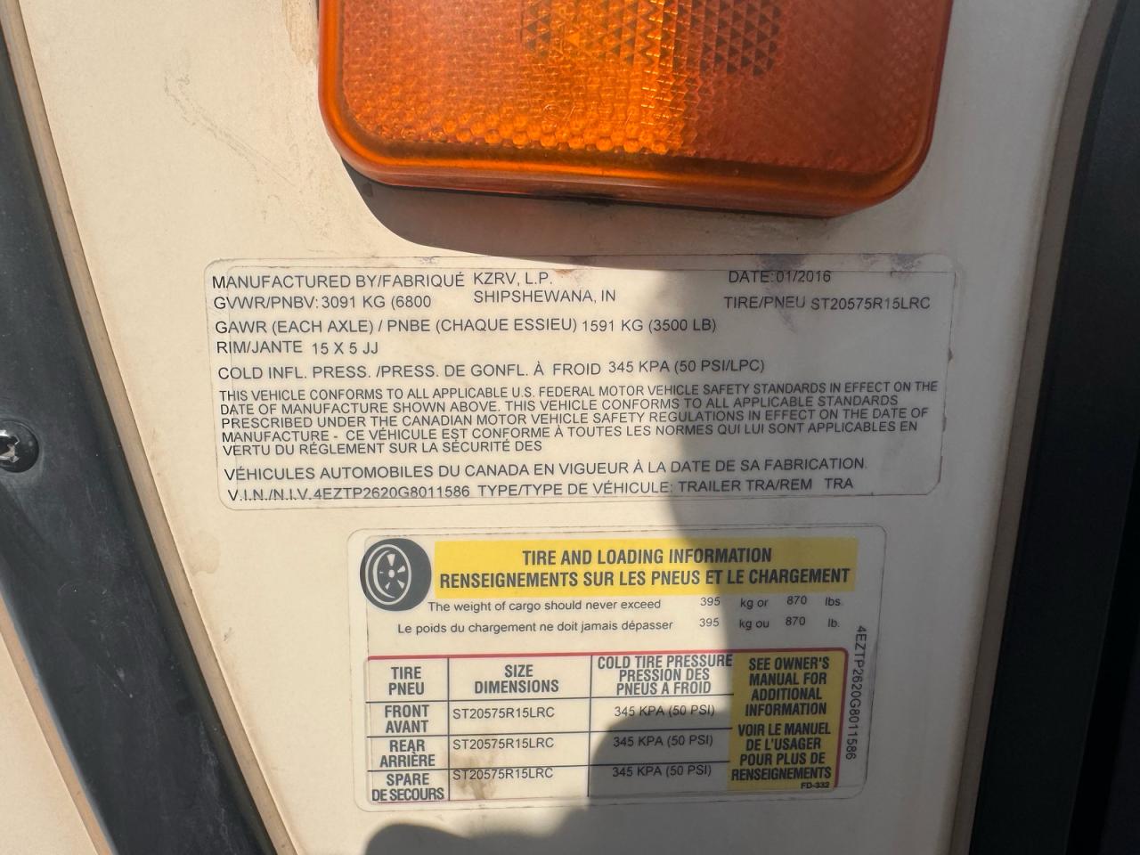 Lot #3283777446 2016 KZ SPREE ESCAPE