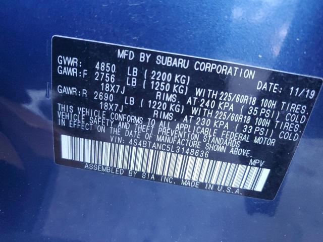 2020 SUBARU OUTBACK LI #3304535445