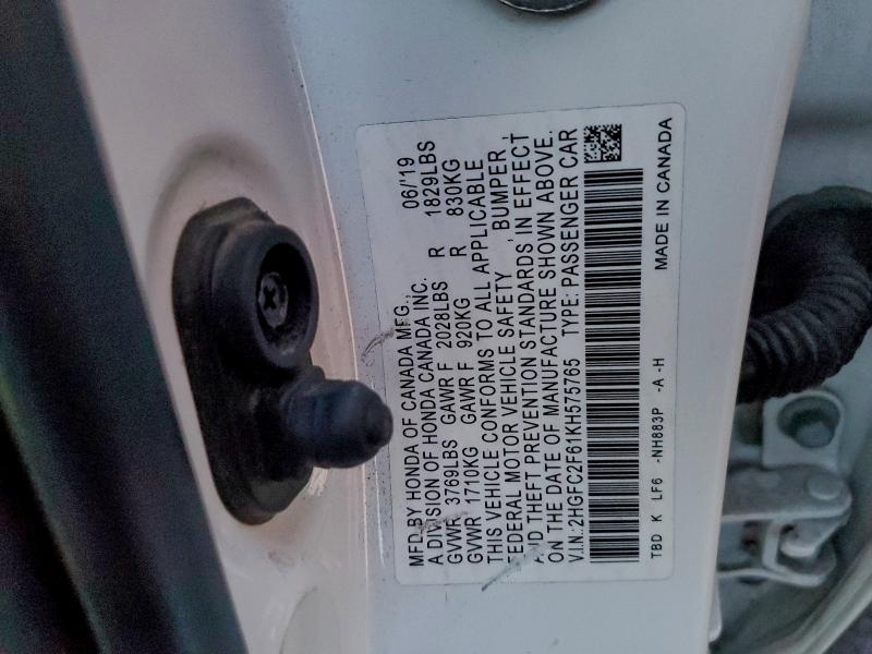 2019 HONDA CIVIC LX #3302893915