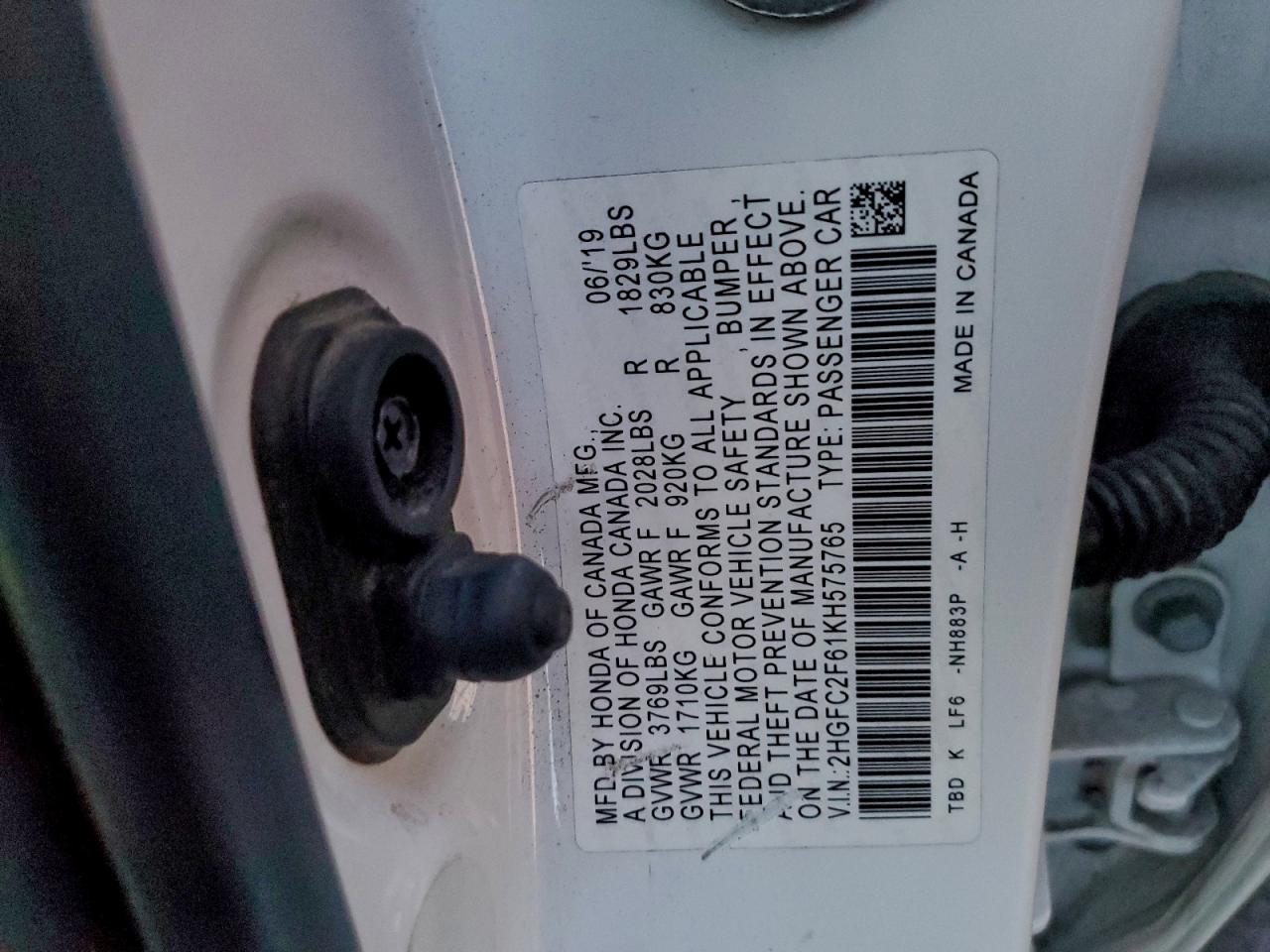 Lot #3302893915 2019 HONDA CIVIC LX