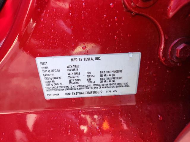 2021 TESLA MODEL Y - 5YJYGAEEXMF306672