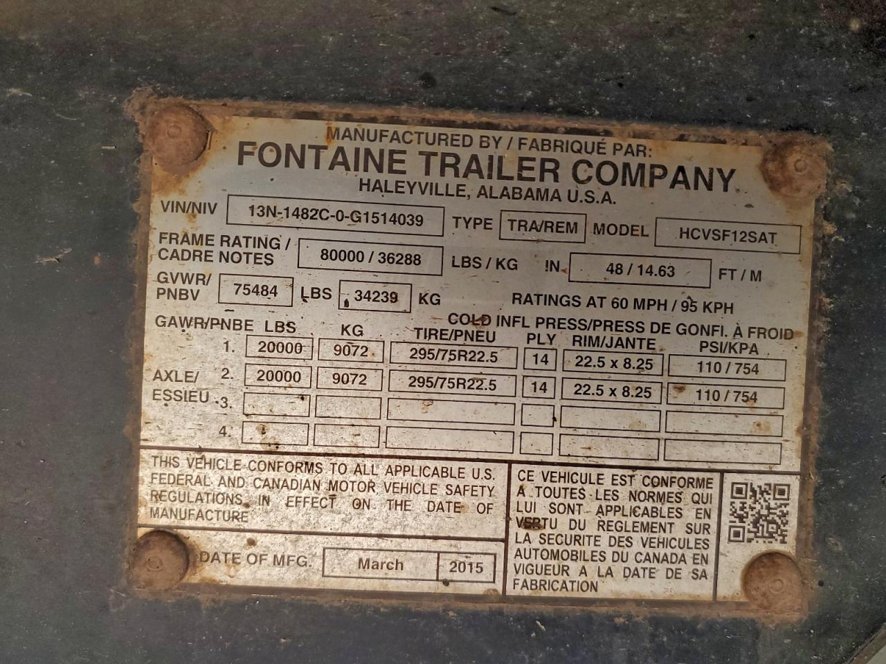 Lot #3301885424 2016 FONTAINE FONTAINE