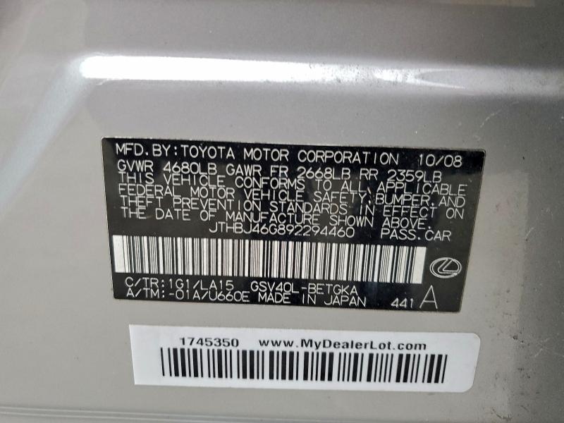 2009 LEXUS ES 350 #3297893781