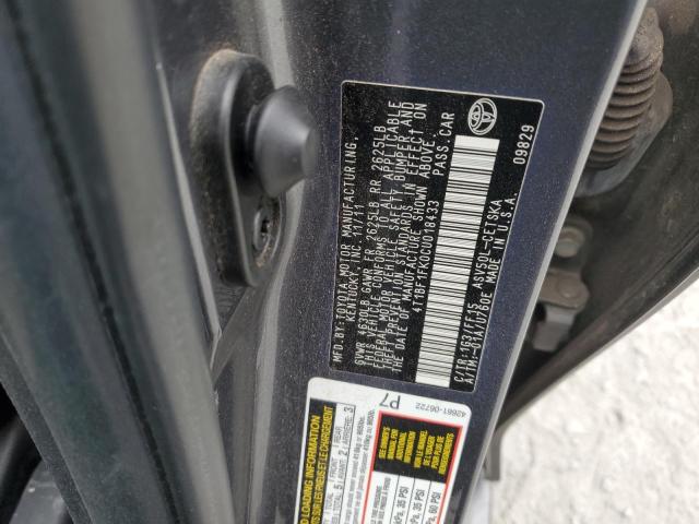 2012 TOYOTA CAMRY BASE #3282456611