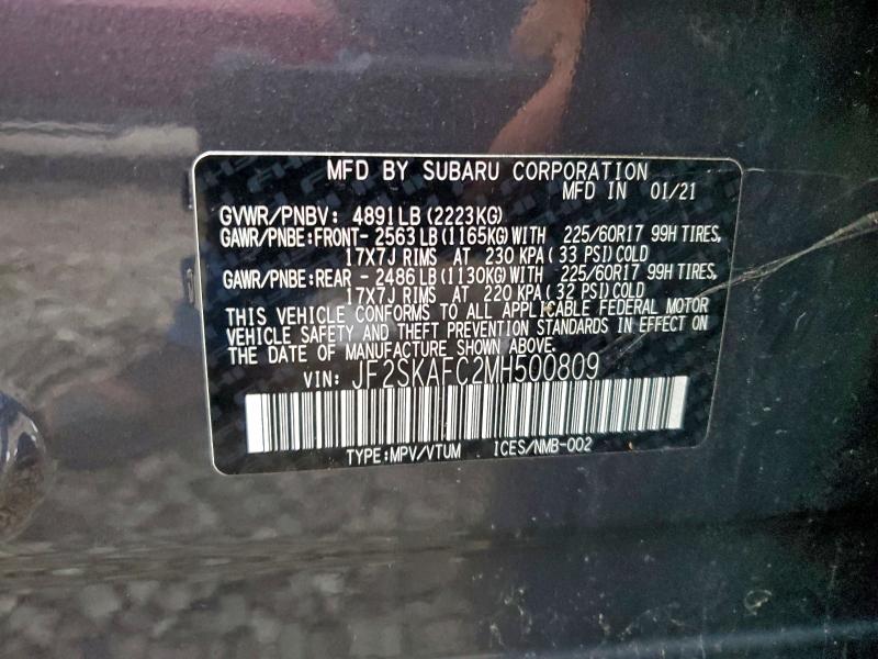 2021 SUBARU FORESTER P #3296229500