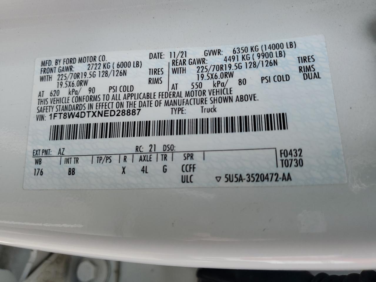 Lot #3283331944 2022 FORD F450 SUPER