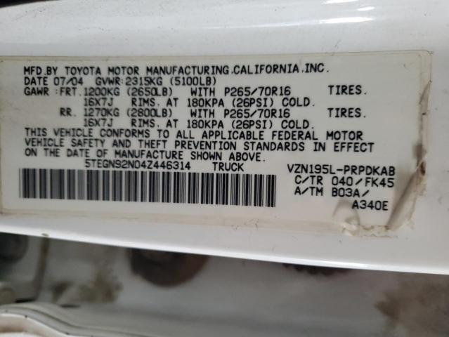 2004 TOYOTA TACOMA DOU #3298046128