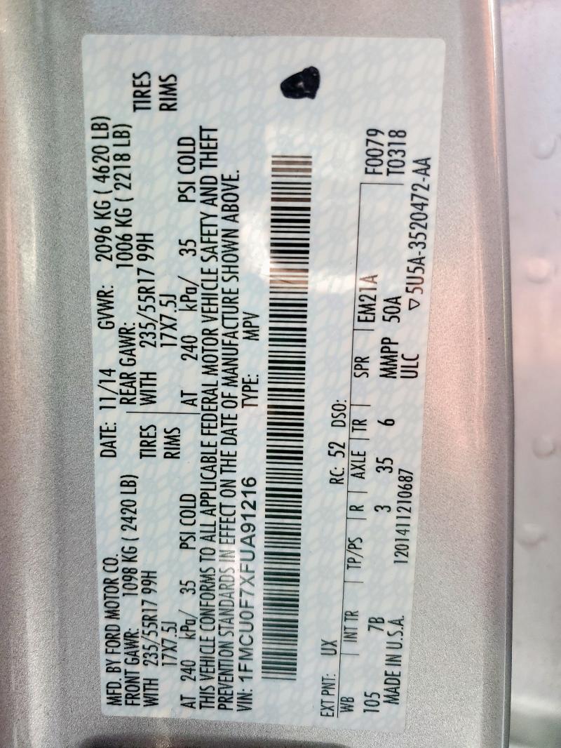 2015 FORD ESCAPE S #3294470530