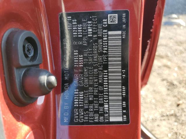 2019 HONDA CIVIC EX #3293613387