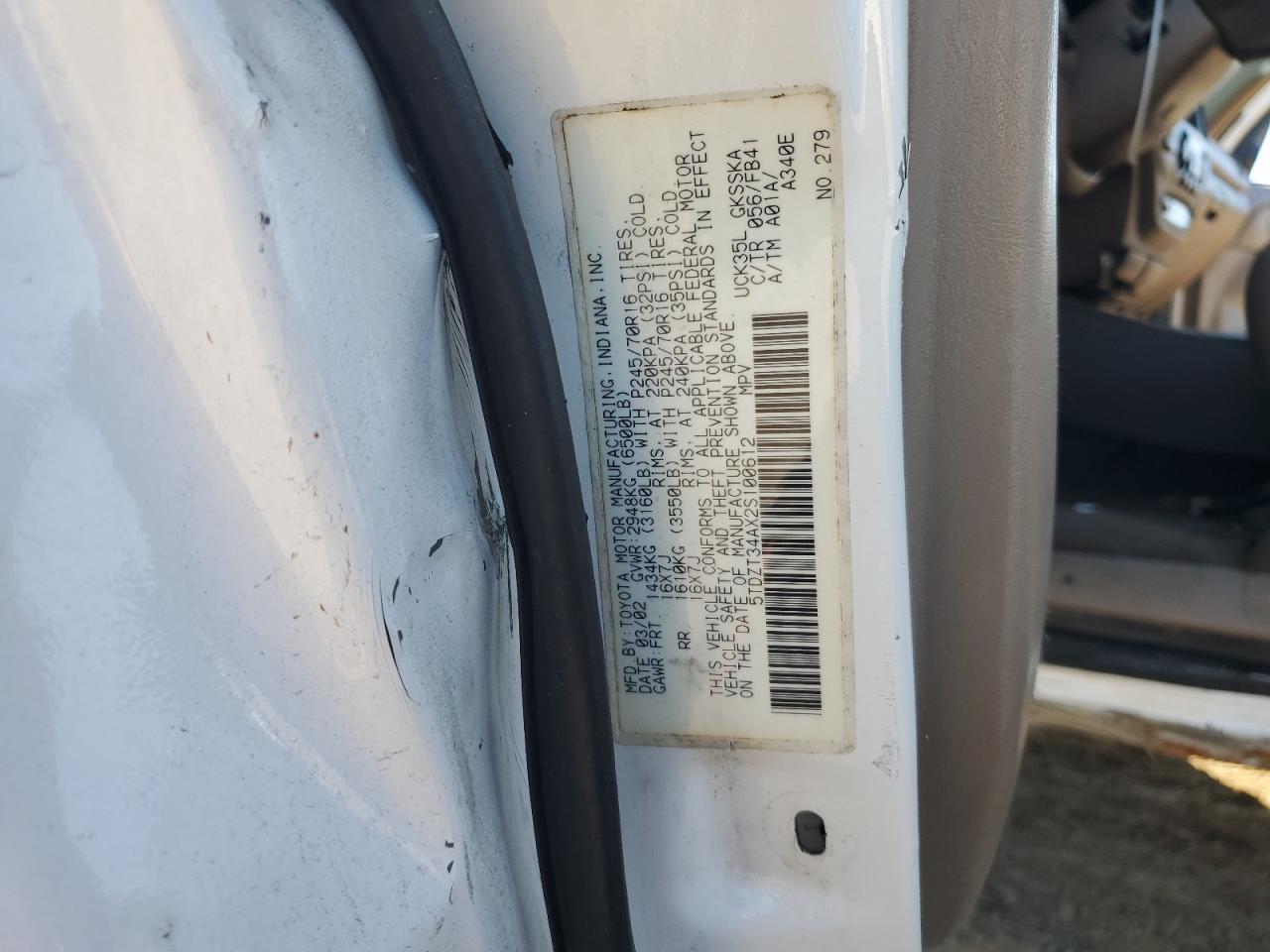 Lot #3282336266 2002 TOYOTA SEQUOIA SR