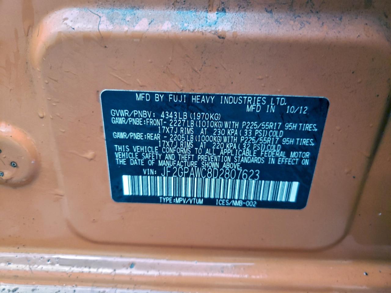 SUBARU XV 2.0 PREMIUM